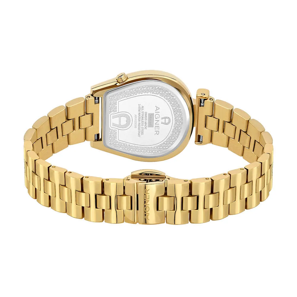 Aigner Sassari Women's Silver Dial Stainless Steel/Gold Plated Bracelet Watch