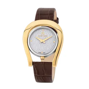 AIGNER Women's Brown Leather Strap Capri Gold Case Watch
