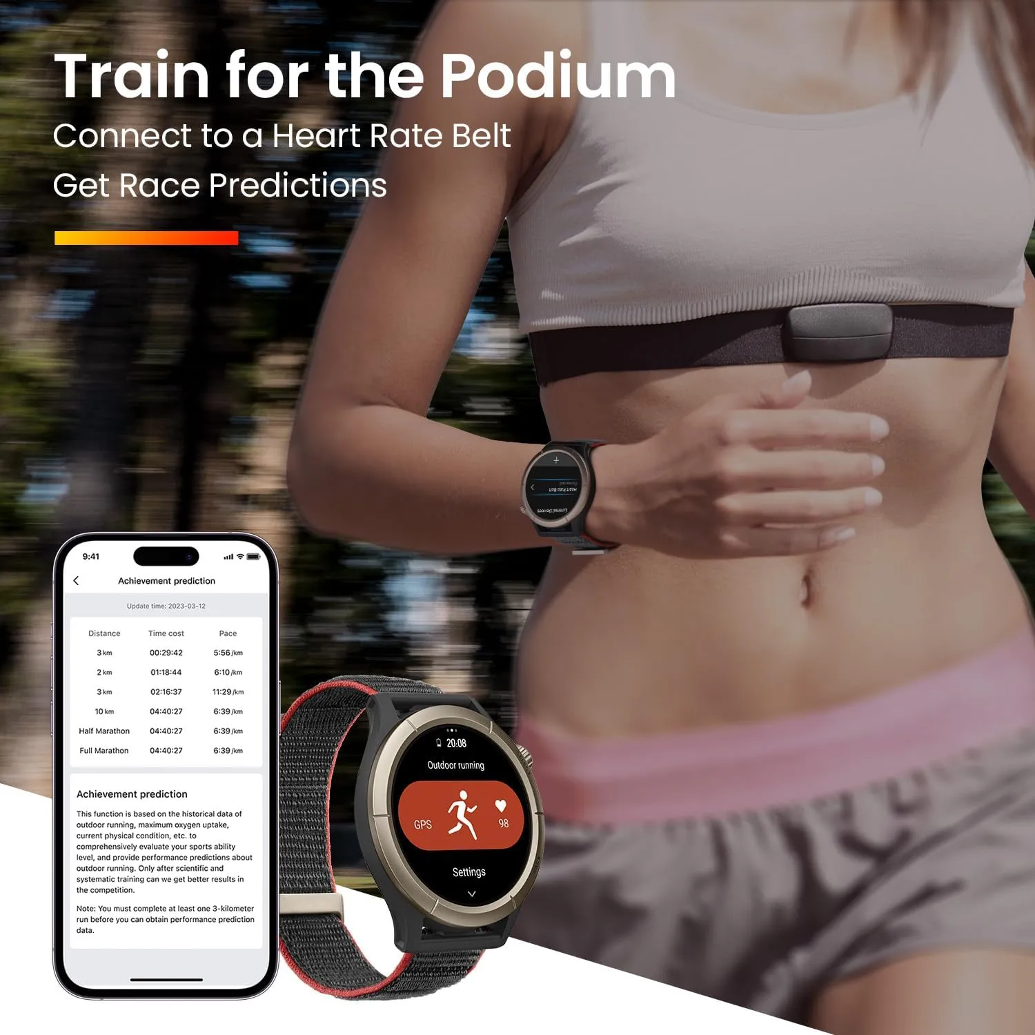 Amazfit A2292 Cheetah Pro 47mm Running Sports Smart Watch with Dual-Band GPS, Route navigation, Offline Maps, Training Template, 1.45'' AMOLED Display, 14-Day Battery Life, Heart Rate & Sleep Monitoring
