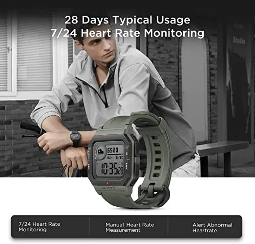 Amazfit Neo Sports Watch Smartwatch with Heart Rate Monitoring, Waterproof, Fitness and Activity Tracker - Green