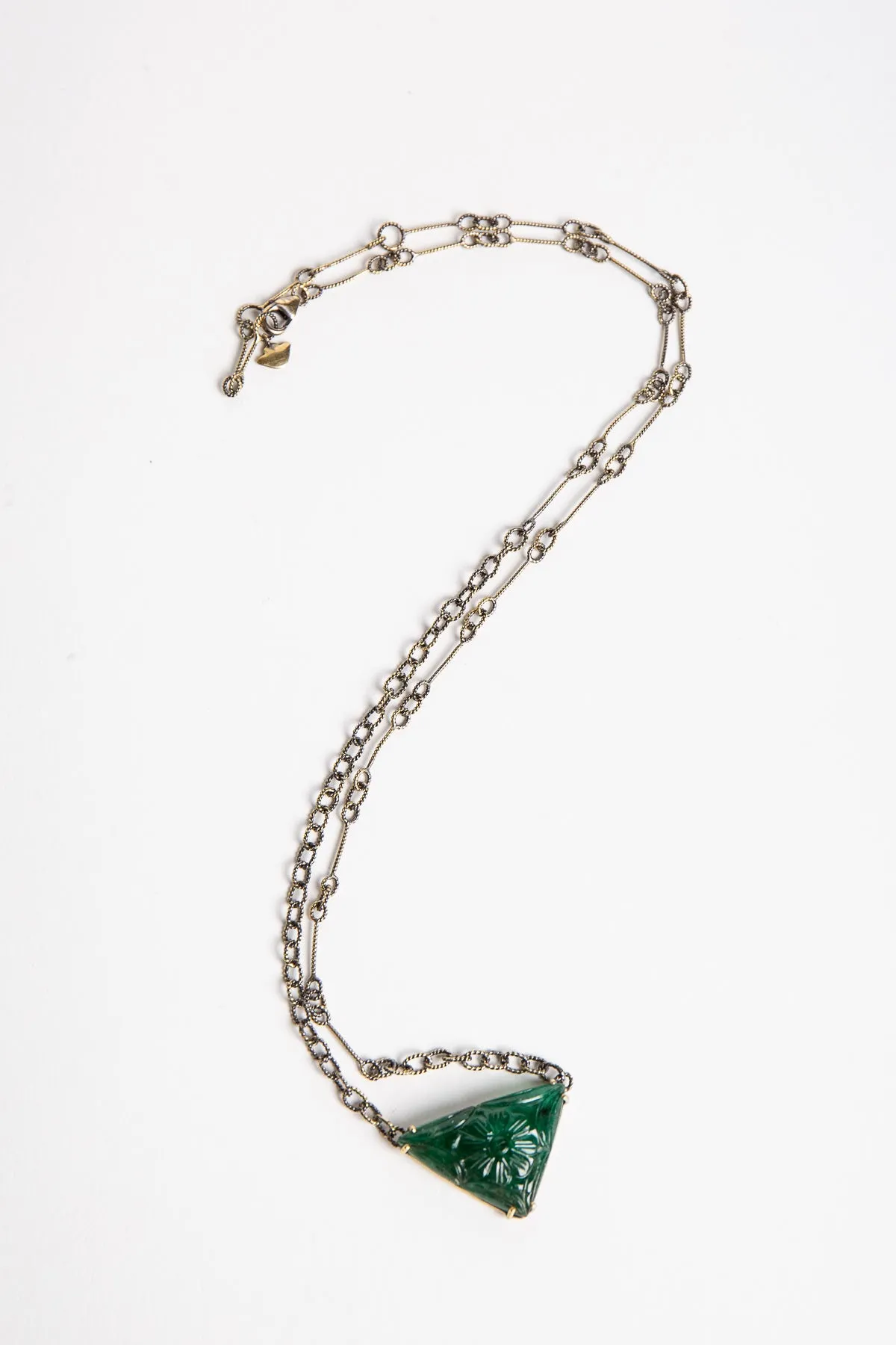 AMRAPALI LONDON | 18K YELLOW GOLD, BLACK RHODIUM, AND EMERALD PANNA NECKLACE