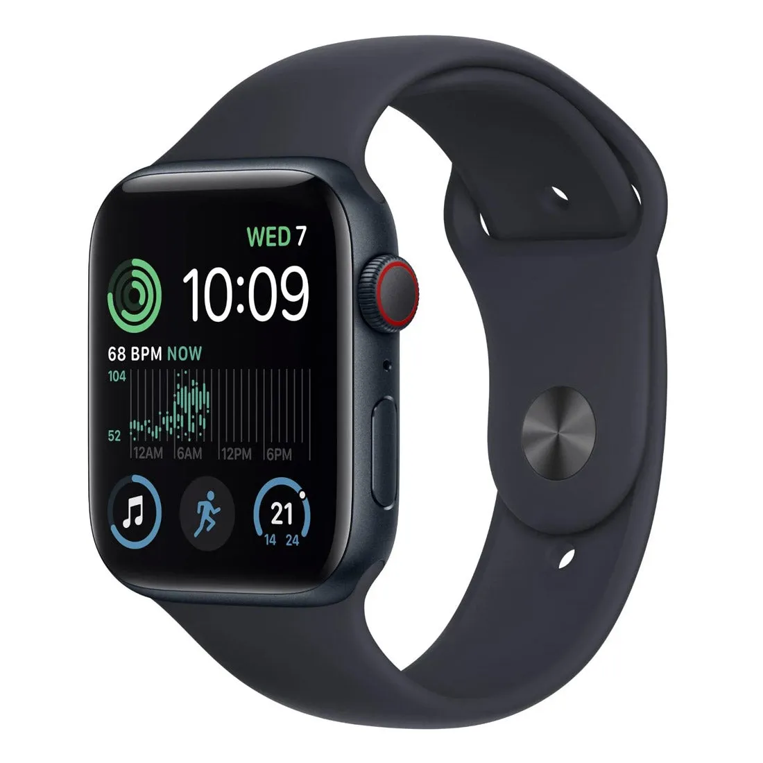 Apple Watch SE (2nd Gen) 44mm GPS   Cellular Midnight Aluminium Case with Midnight Sport Band - (Refurbished Grade-B)