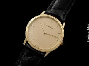 Audemars Piguet Round Midsize Mens Dress Watch - 18K Gold with AP Band & Buckle