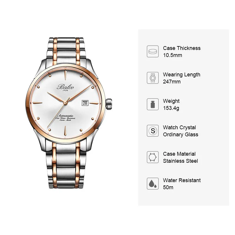 BALCO Men Watches Fashion Automatic Mechanical Wristwatch
