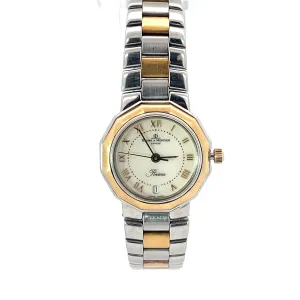 Baume & Marcier Riviera Two Tone Gold Plated/ Stainless Watch Mother of Pearl Dial Watch Preowned