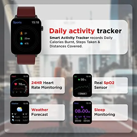 boAt Wave Lite | Smartwatch with 1.69" (4.29 cm) HD Display, Health Monitors, 100  Watch Faces, 10 Active Sports Modes