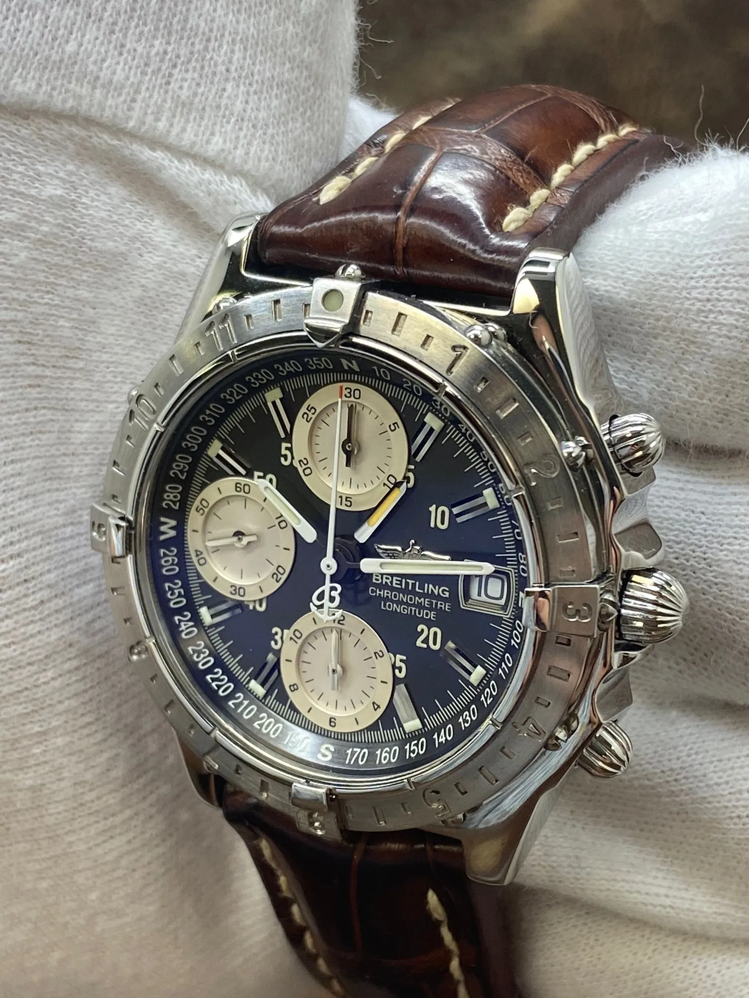 Breitling Chronomat Longitude 40mm A20348 Brown Panda Dial Automatic Men's Watch
