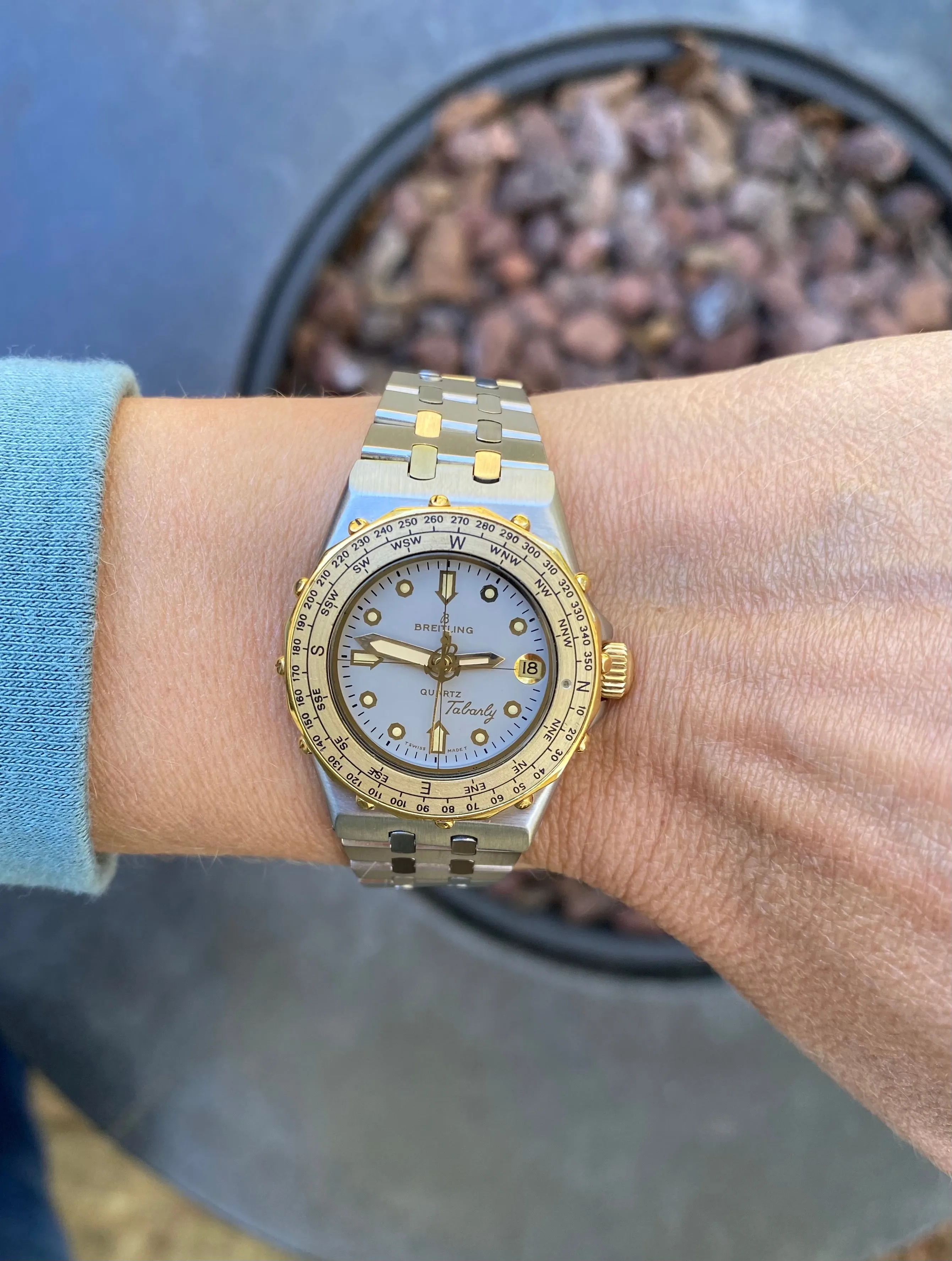 Breitling Éric Tabarly Ladies Wind Direction Bezel Yachting Watch, 80.790 - 18K Gold Plated & Stainless Steel