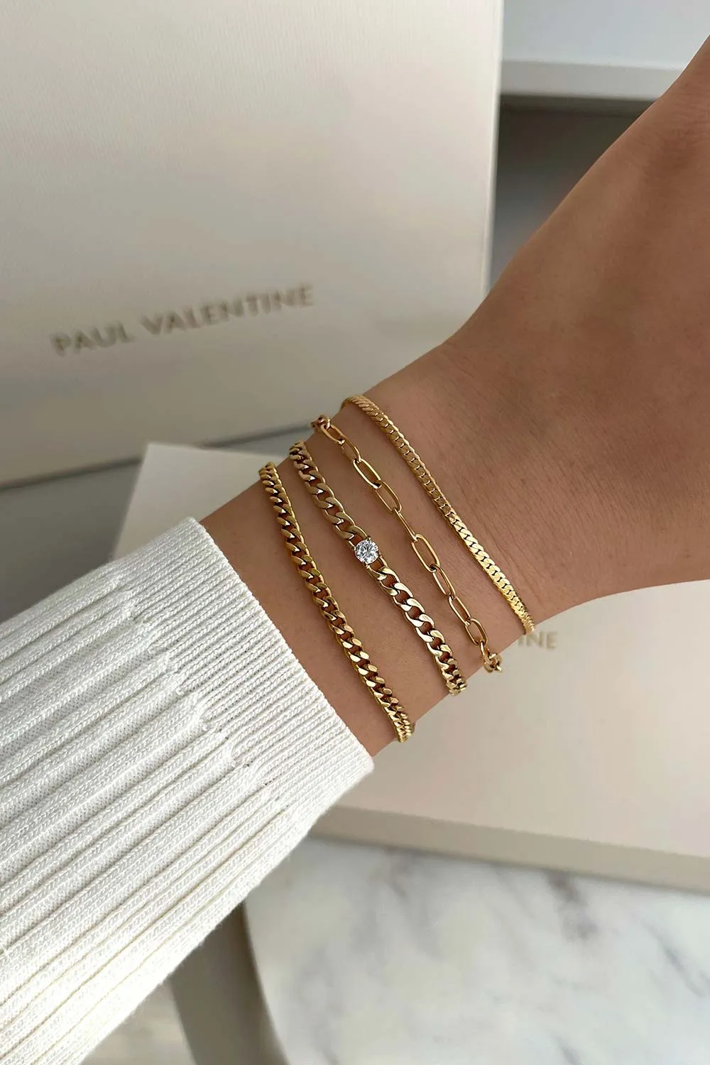 Brilliant Curb Bracelet 18K Gold Plated