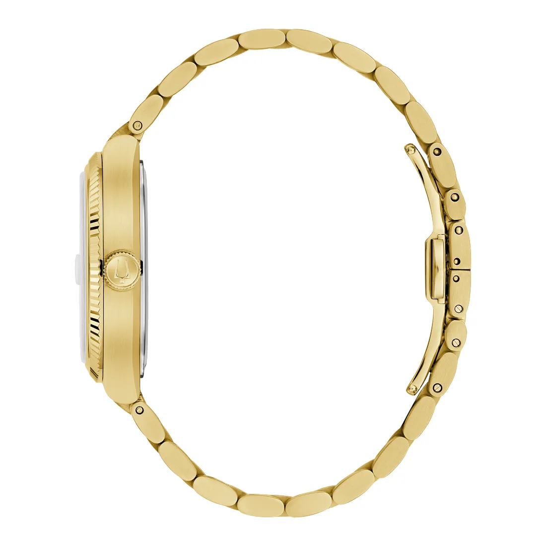 Bulova Super Seville Mens Gold Tone White Dial Watch