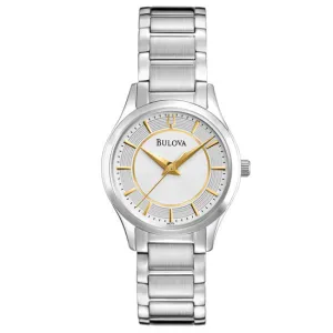 Bulova Women's 96L175 Two Tone with White Dial Watch
