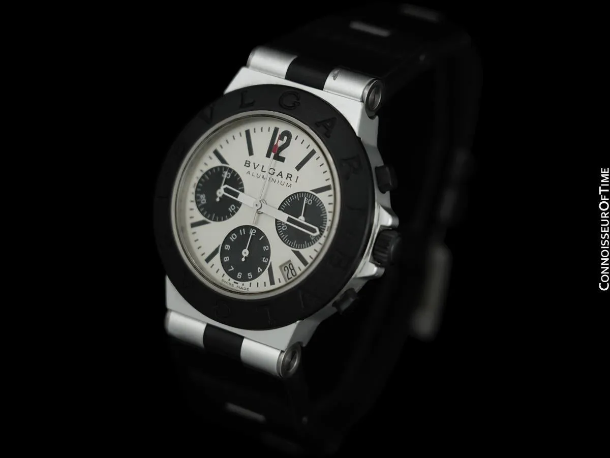 Bvlgari Bulgari Diagono Mens Panda Dial Chronograph Watch, AL38TA - Aluminum & Rubber