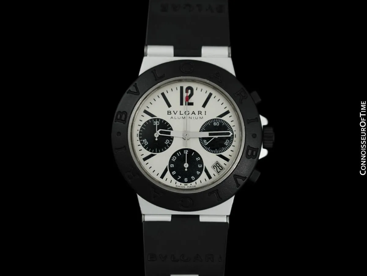 Bvlgari Bulgari Diagono Mens Panda Dial Chronograph Watch, AL38TA - Aluminum & Rubber