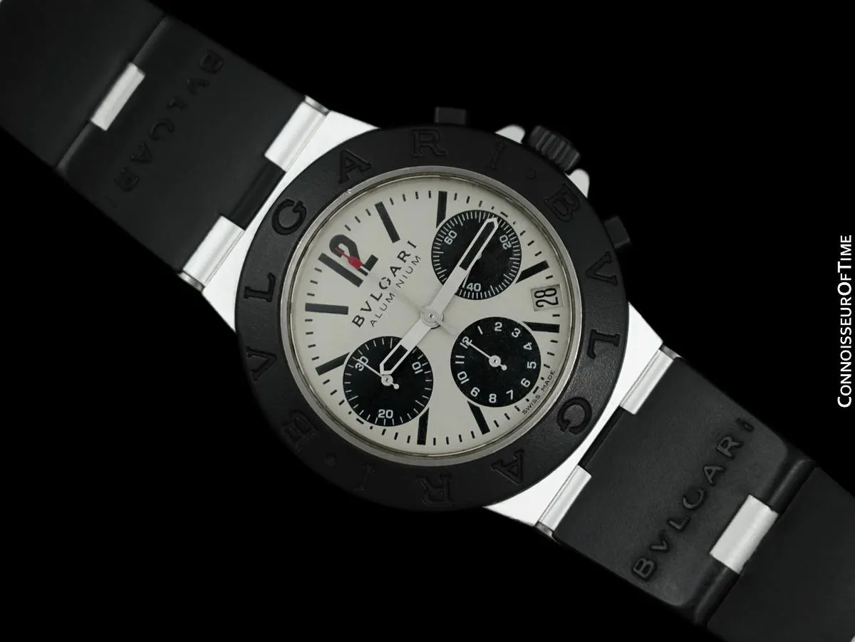 Bvlgari Bulgari Diagono Mens Panda Dial Chronograph Watch, AL38TA - Aluminum & Rubber