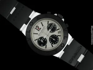 Bvlgari Bulgari Diagono Mens Panda Dial Chronograph Watch, AL38TA - Aluminum & Rubber