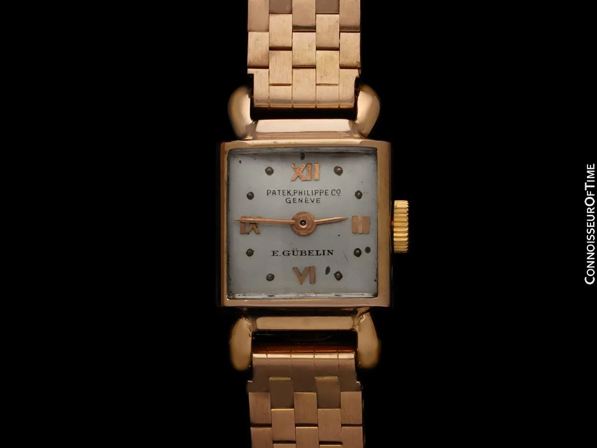 c. 1955 Patek Philippe Vintage Ladies Watch with Patek Bracelet - 18K Rose Gold