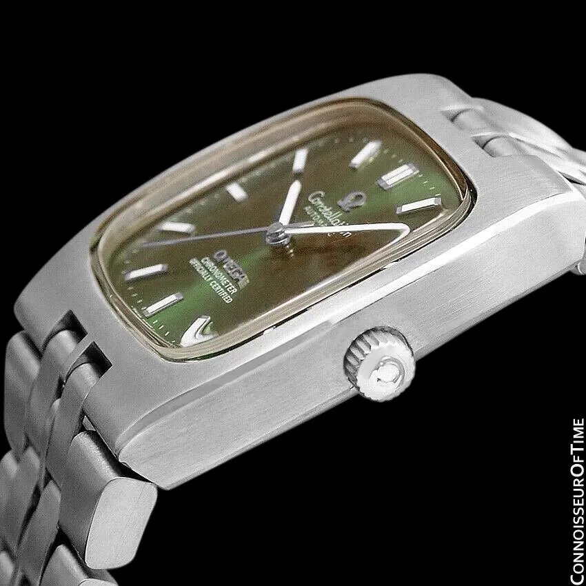 c. 1968 Omega Constellation Mens Automatic Chronometer Watch with Emerald Green Dial - Stainless Steel