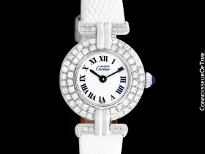 Cartier Colisee Ladies Vendome Vermeil Watch - 18K White Gold over Sterling Silver with Diamonds