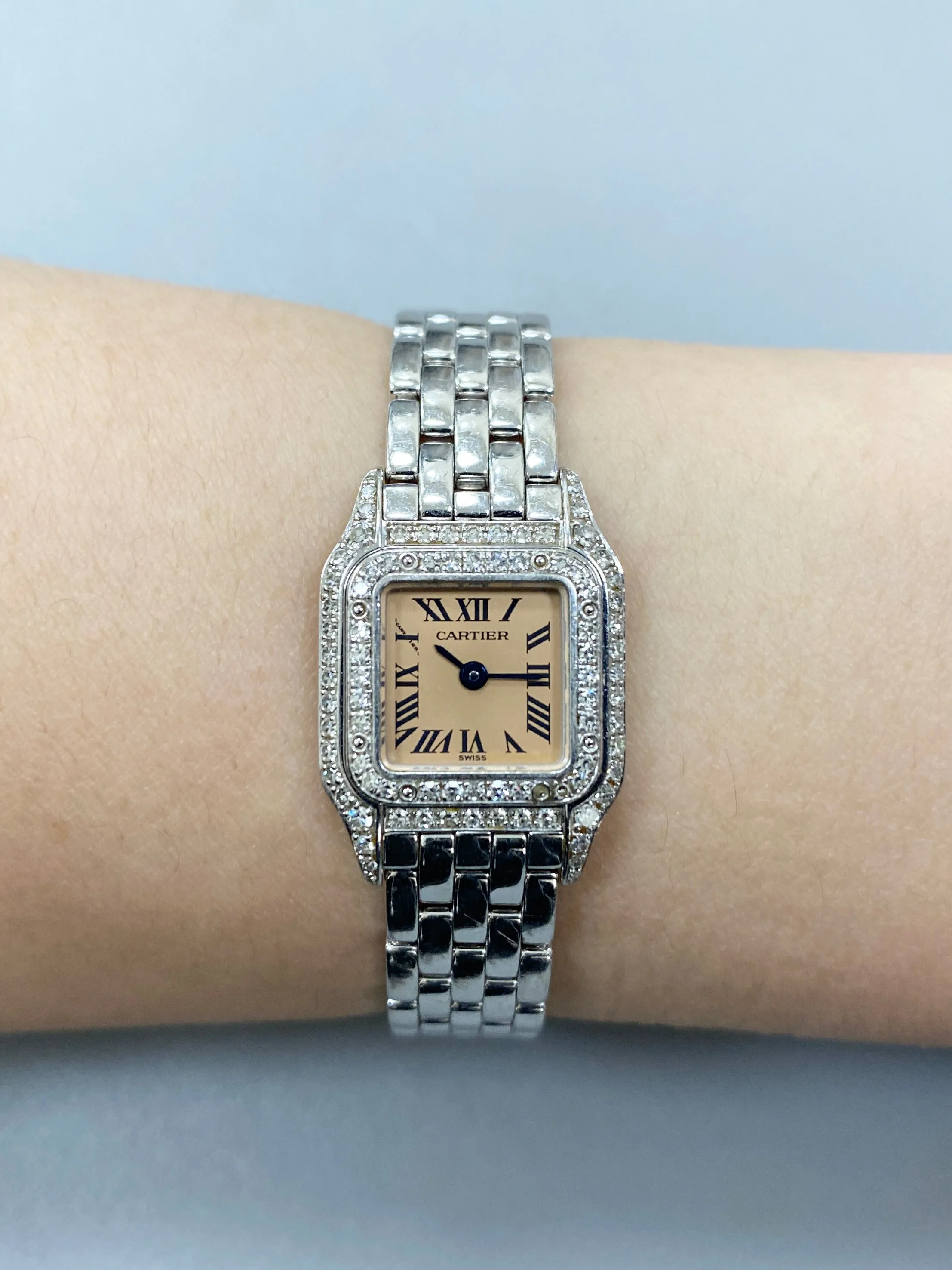 Cartier Mini WF3244F3/2363 18K White Gold Diamond Box & Papers