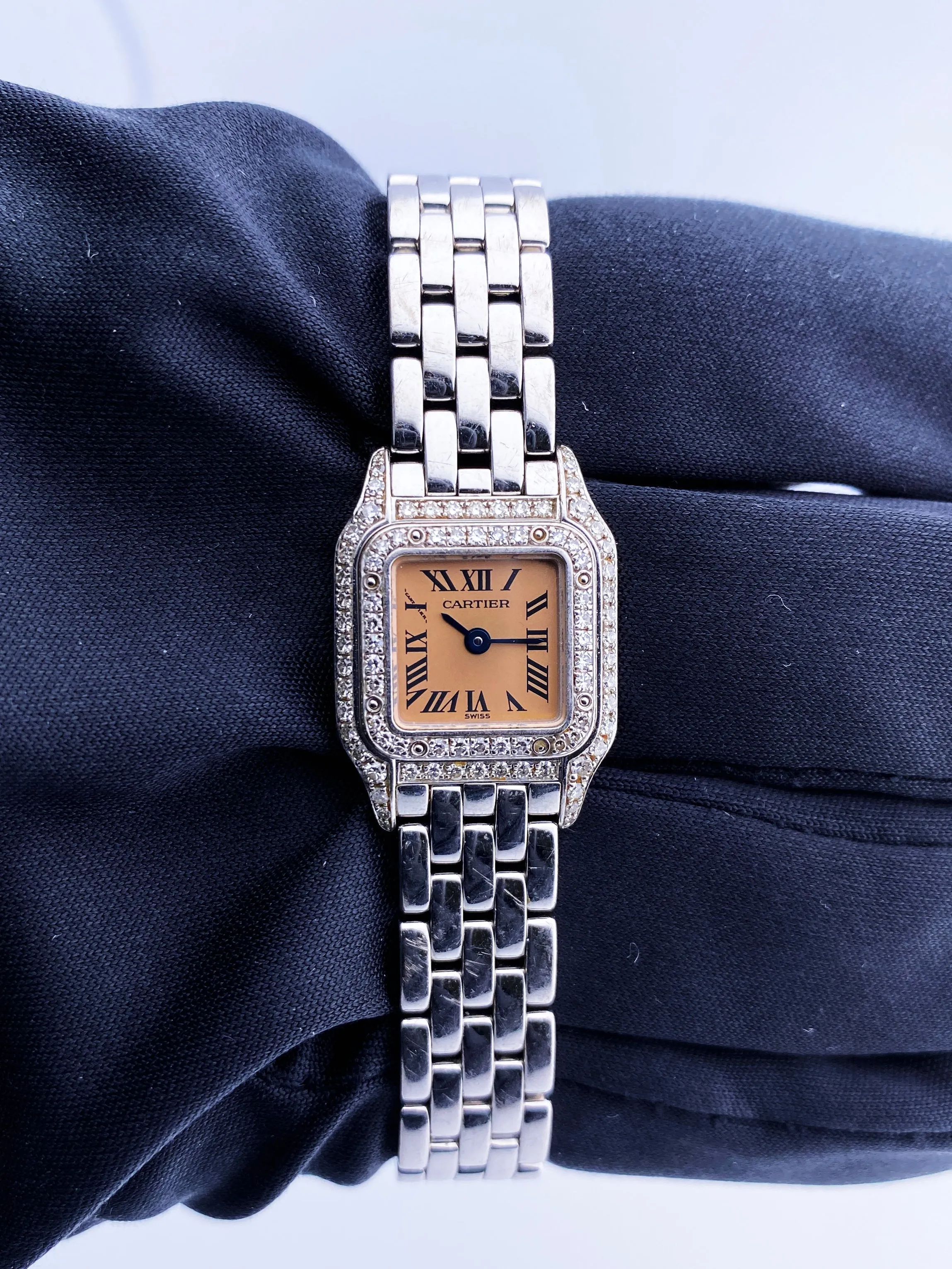 Cartier Mini WF3244F3/2363 18K White Gold Diamond Box & Papers