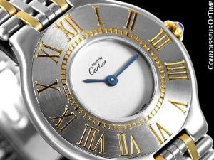 Cartier Must De 21C Mens Midsize Unisex Watch - Stainless Steel & 18K Gold