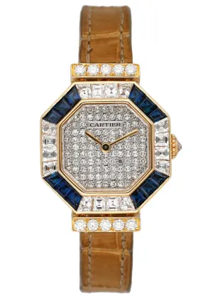Cartier Paris Andine 82220000 Diamond Sapphire Ladies Watch