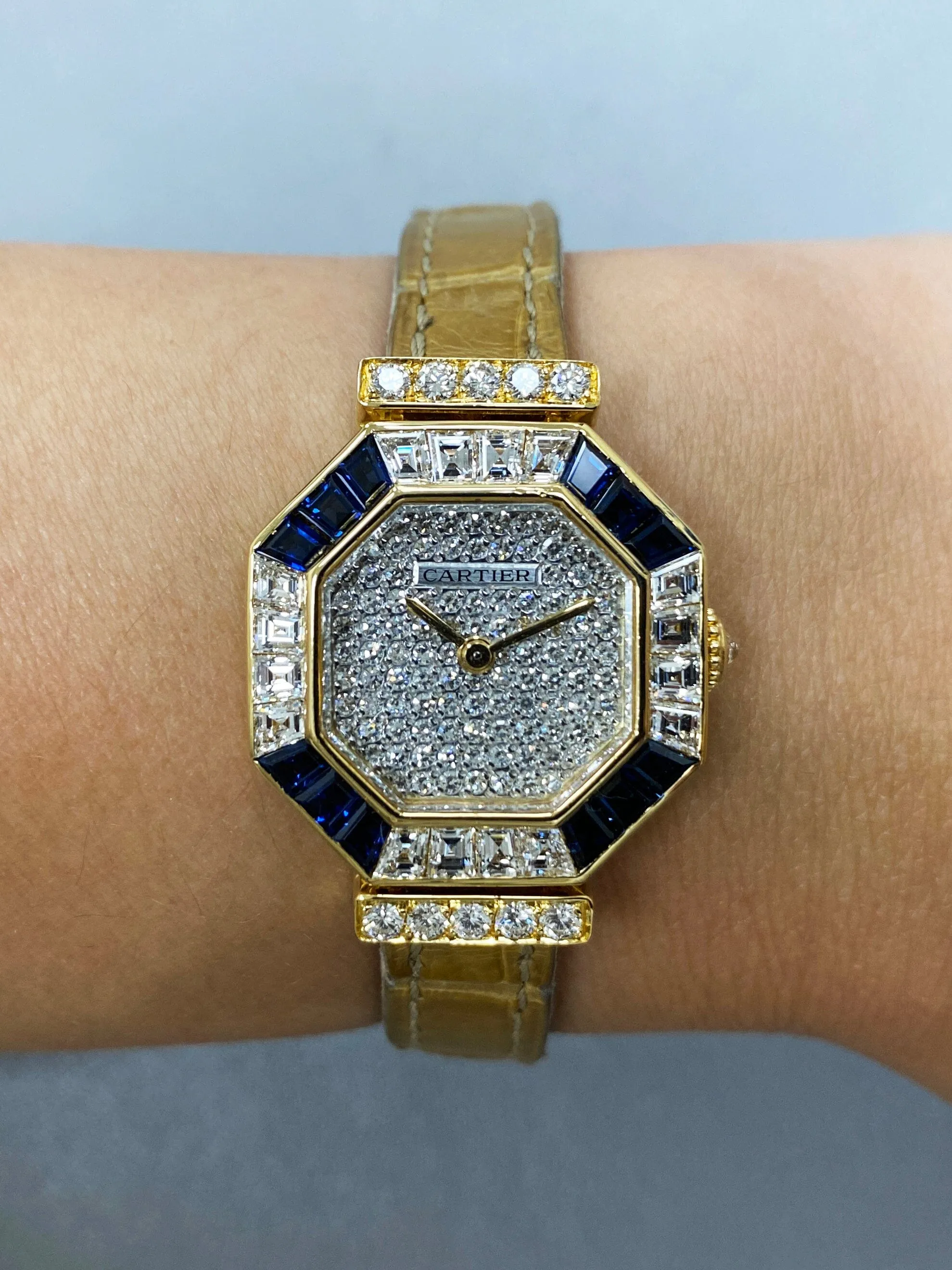 Cartier Paris Andine 82220000 Diamond Sapphire Ladies Watch
