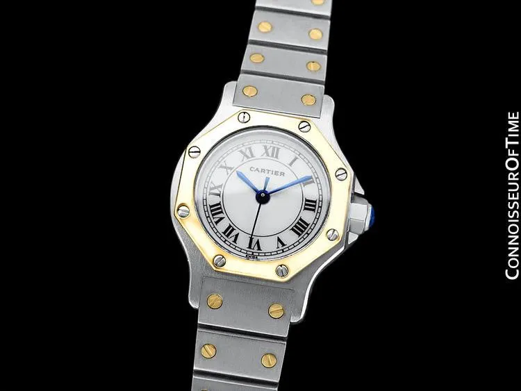 Cartier Santos Octagon Ladies Watch, Automatic - Stainless Steel & 18K Gold