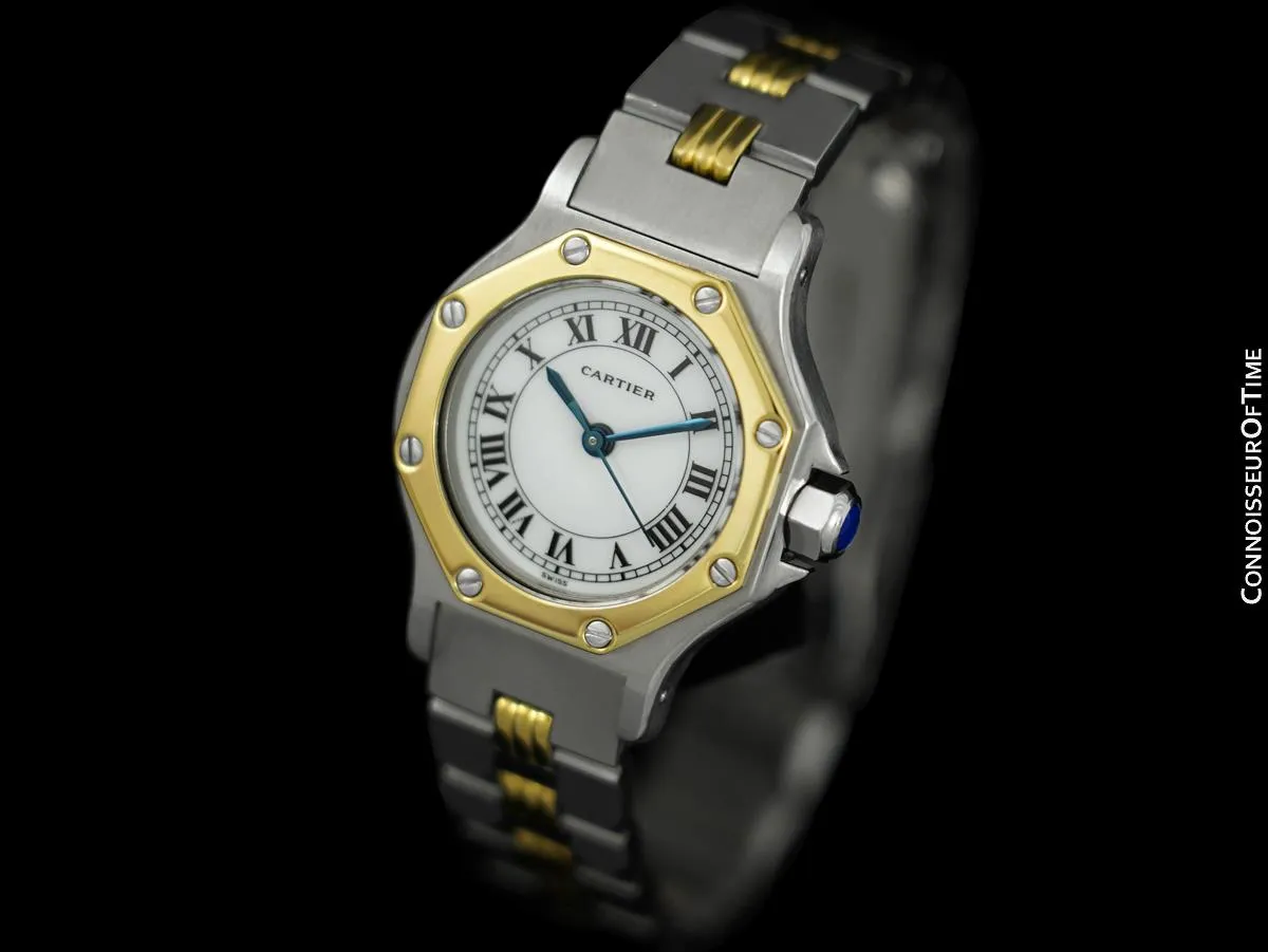 Cartier Santos Octagon Ladies Watch, Automatic - Stainless Steel & 18K Gold