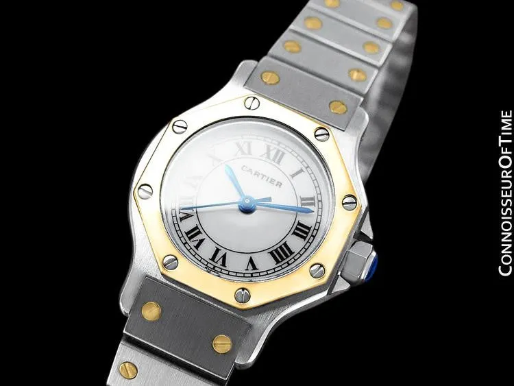 Cartier Santos Octagon Ladies Watch, Automatic - Stainless Steel & 18K Gold