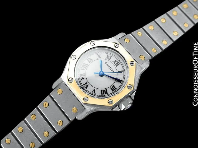 Cartier Santos Octagon Ladies Watch, Automatic - Stainless Steel & 18K Gold