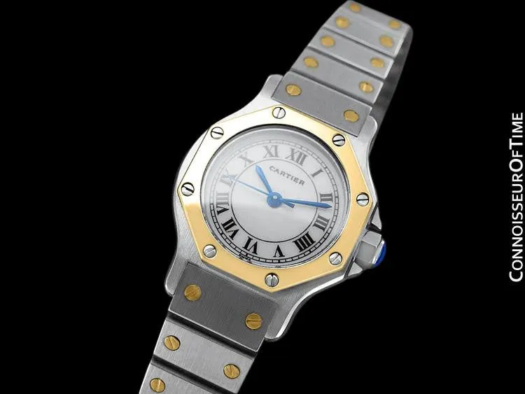 Cartier Santos Octagon Ladies Watch, Automatic - Stainless Steel & 18K Gold