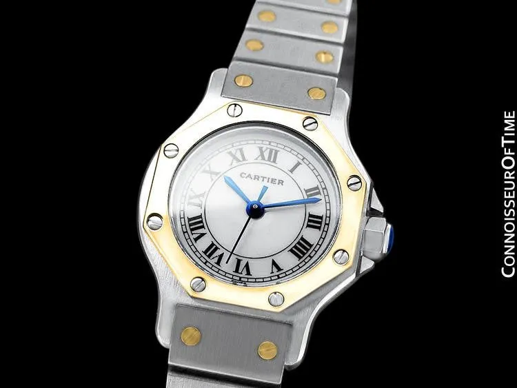 Cartier Santos Octagon Ladies Watch, Automatic - Stainless Steel & 18K Gold