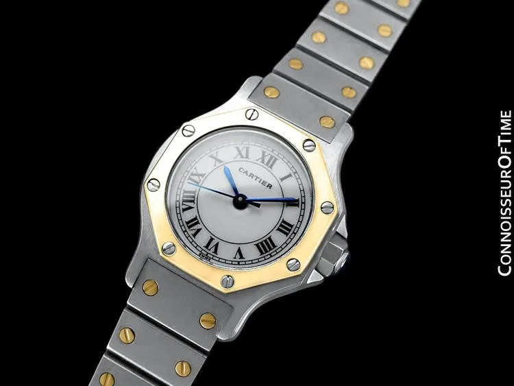 Cartier Santos Octagon Ladies Watch, Automatic - Stainless Steel & 18K Gold
