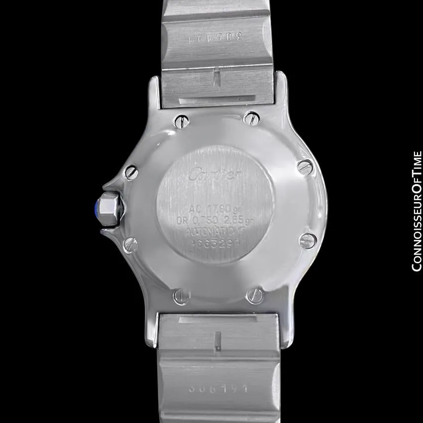 Cartier Santos Octagon Mens Midsize Watch, Automatic - Stainless Steel & 18K Gold