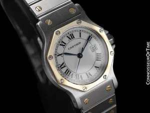 Cartier Santos Octagon Mens Midsize Watch, Automatic - Stainless Steel & 18K Gold