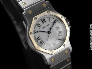 Cartier Santos Octagon Mens Midsize Watch, Automatic - Stainless Steel & 18K Gold