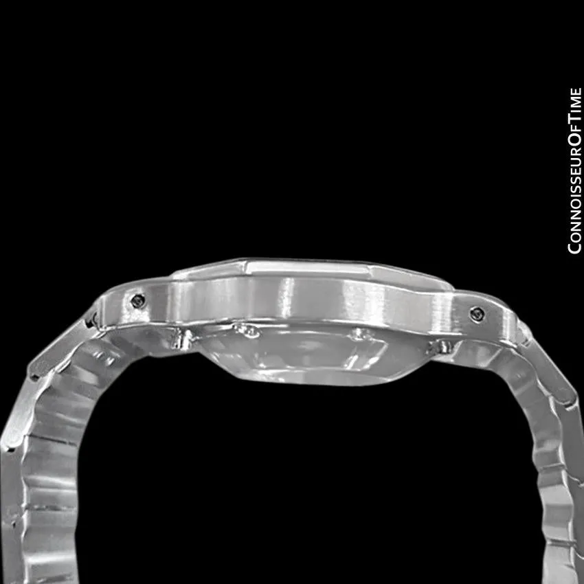 Cartier Santos Octagon Mens Midsize Watch, Automatic - Stainless Steel and Diamonds