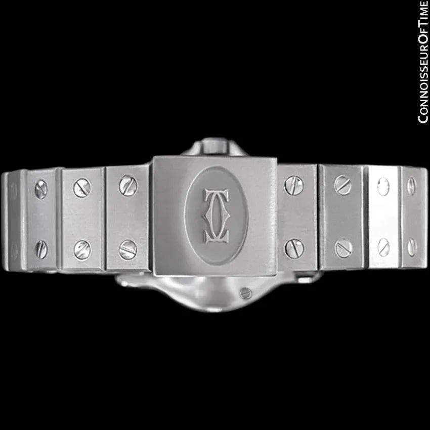 Cartier Santos Octagon Mens Midsize Watch, Automatic - Stainless Steel and Diamonds