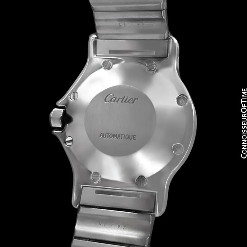 Cartier Santos Octagon Mens Midsize Watch, Automatic - Stainless Steel and Diamonds