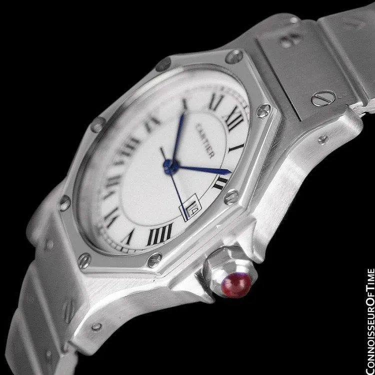 Cartier Santos Octagon Mens Midsize Watch, Automatic - Stainless Steel