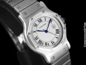 Cartier Santos Octagon Mens Midsize Watch, Automatic - Stainless Steel