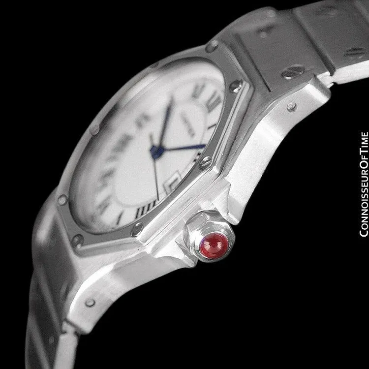 Cartier Santos Octagon Mens Midsize Watch, Automatic - Stainless Steel