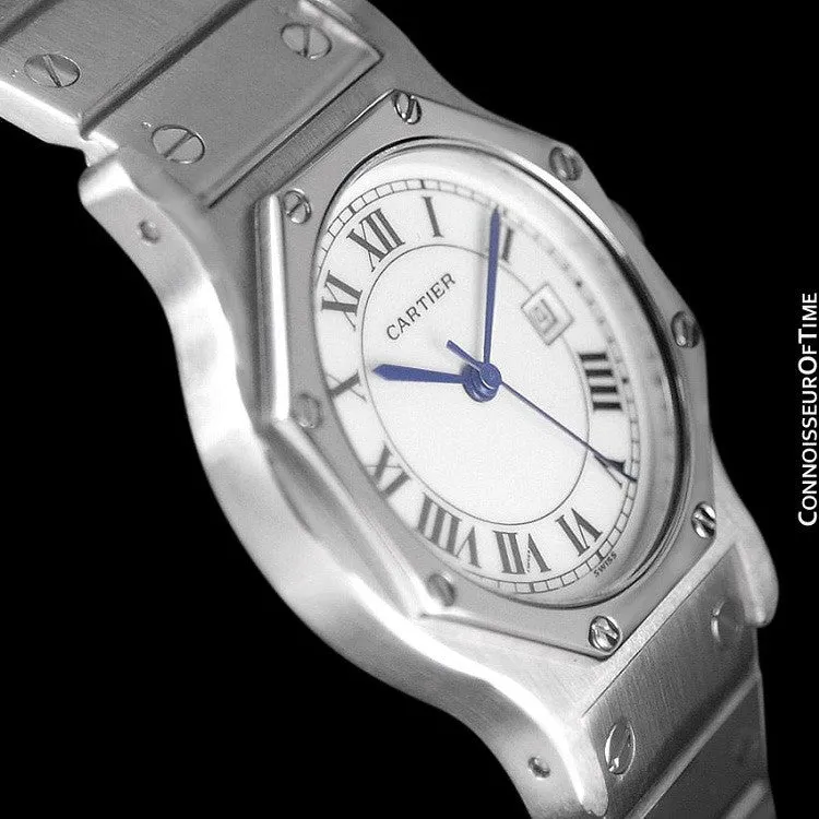 Cartier Santos Octagon Mens Midsize Watch, Automatic - Stainless Steel