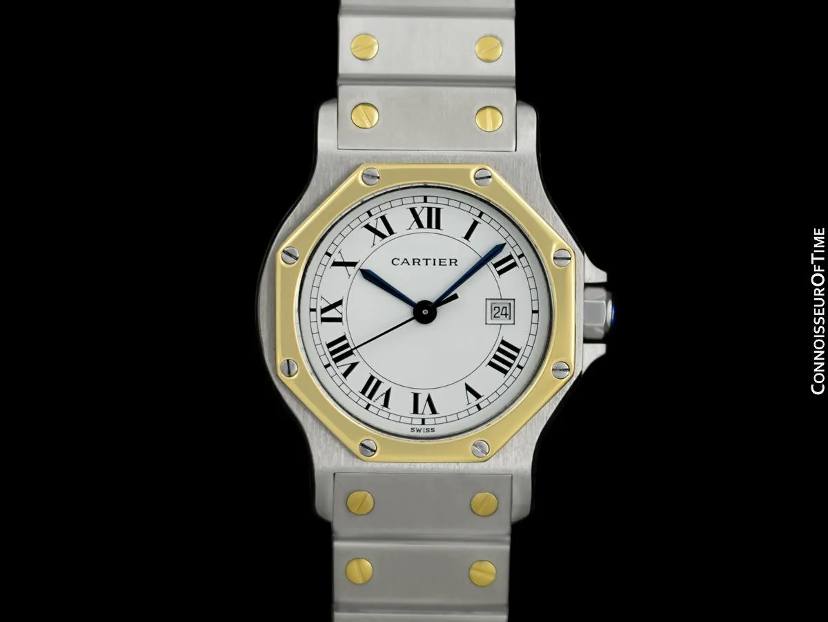 Cartier Santos Octagon Mens Unisex Watch, Automatic - Stainless Steel & 18K Gold