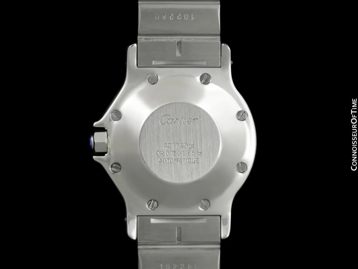 Cartier Santos Octagon Mens Unisex Watch, Automatic - Stainless Steel & 18K Gold