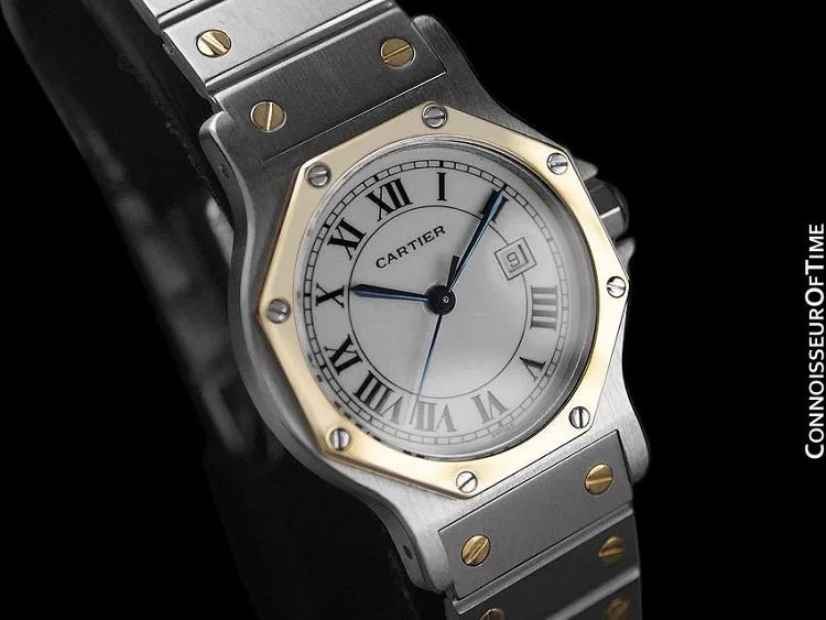 Cartier Santos Octagon Mens Unisex Watch, Automatic - Stainless Steel & 18K Gold