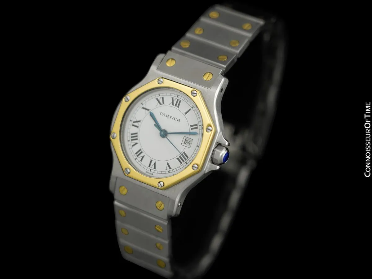 Cartier Santos Octagon Mens Unisex Watch, Automatic - Stainless Steel & 18K Gold