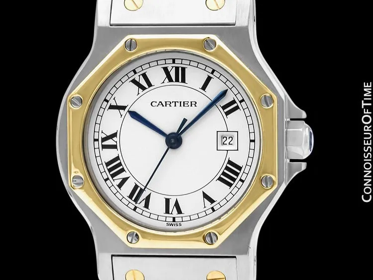 Cartier Santos Octagon Mens Unisex Watch, Automatic - Stainless Steel & 18K Gold