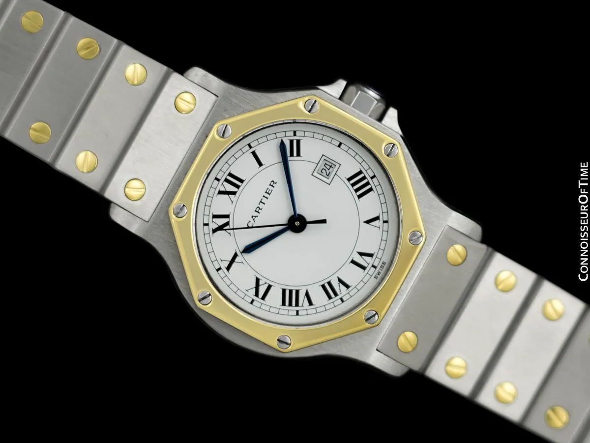 Cartier Santos Octagon Mens Unisex Watch, Automatic - Stainless Steel & 18K Gold